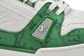 Louis Vuitton Trainer Green Monogram Denim White