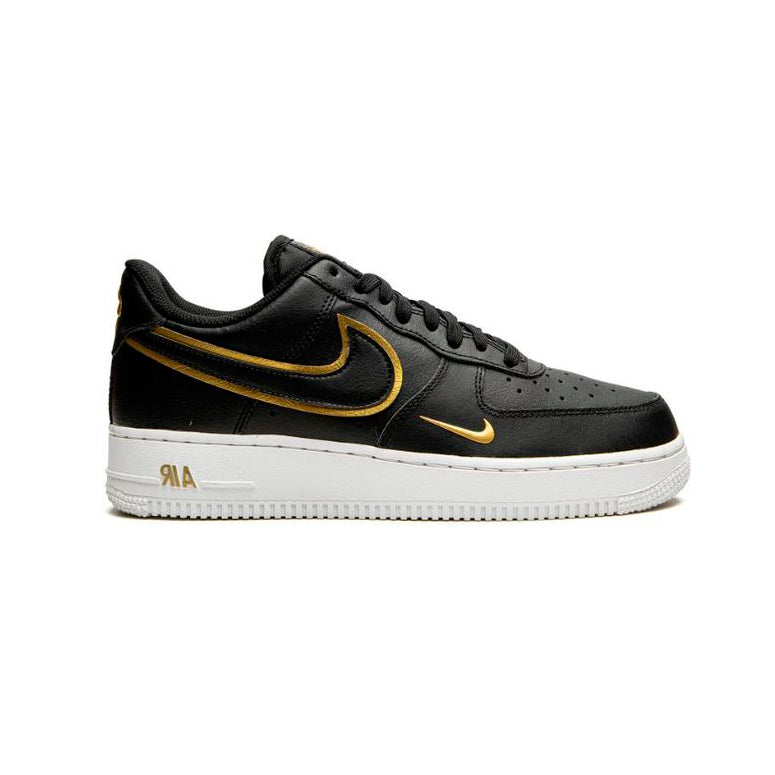 Nike Air Force 1 Low Double Swoosh Black Metallic Gold