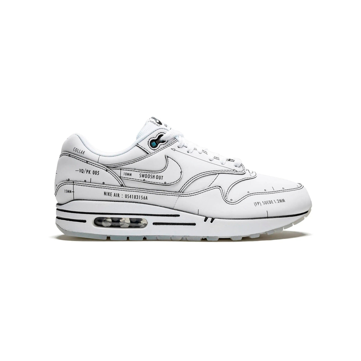 Nike Air Max 1 Sketch Schematic White