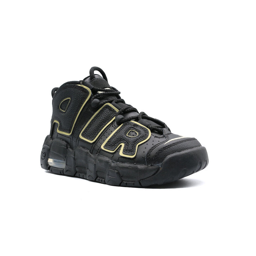 Nike Air More Uptempo Black Metallic Gold GS