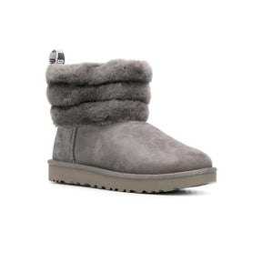 UGG Charcoal Fluff Mini Quilted Boots